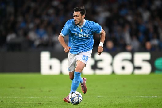 NAPLES, ITALY - NOVEMBER 04: Eljif Elmas os SSC Napoli during the UEFA Champions League 2025/26 League Phase MD4 match between SSC Napoli and Eintracht Frankfurt at Stadio Diego Armando Maradona on November 04, 2025 in Naples, Italy. (Photo by Francesco Pecoraro/Getty Images)