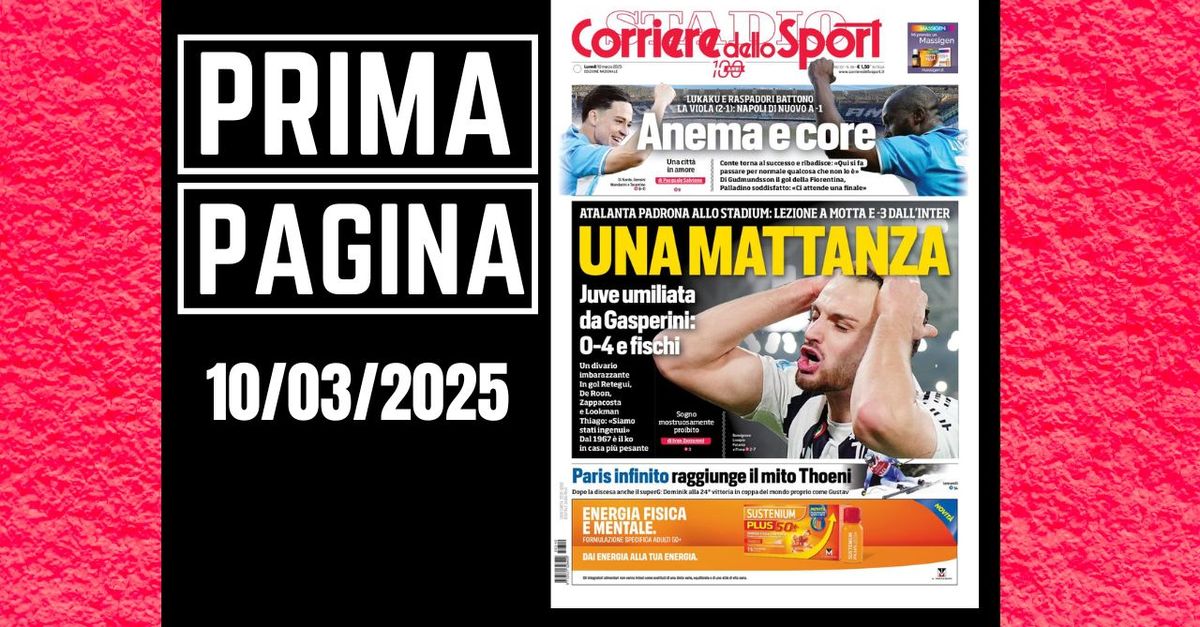 Prima pagina Corriere dello Sport: “Una mattanza: Juve umiliata”