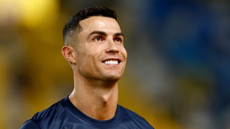 RIYADH, SAUDI ARABIA - AUGUST 29: Cristiano Ronaldo of Al-Nassr Club looks on ahead of the Saudi Pro League match between Al-Nassr and Al-Shabab at King Saud University Stadium on August 29, 2023 in Riyadh, Saudi Arabia. (Photo by Francois Nel/Getty Images)