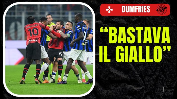 Theo Hernandez (difensore AC Milan) e Denzel Dumfries (difensore Inter). Qui in Milan-Inter (getty images) Denzel Dumfries Theo Hernandez AC Milan Inter