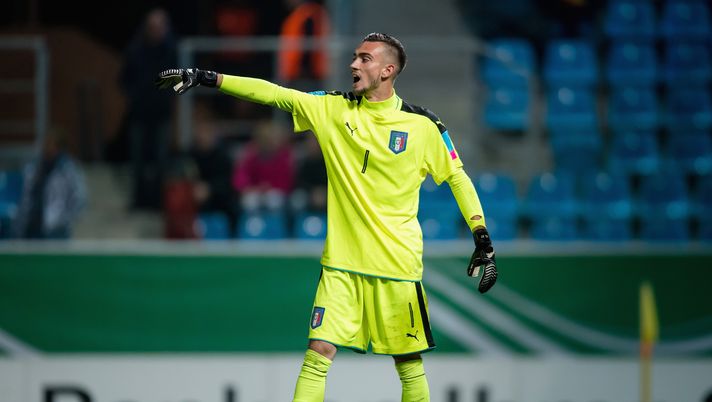 Andrea Zaccagno, portiere di proprietà del Torino durante Germania-Italia Under 20