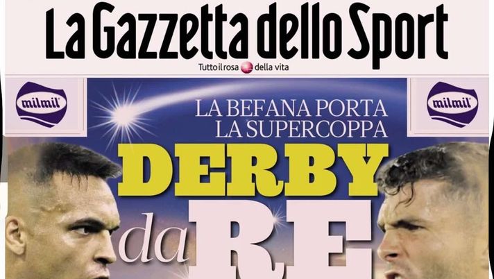 PRIMA PAGINA GAZZETTA DELLO SPORT OGGI: “Inzaghi al rinnovo, ci metto la firma”