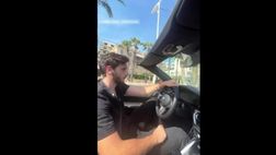 VIDEO/ Kvara a Cannes a bordo di una cabriolet