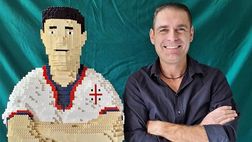 Cagliari, ecco il busto in Lego per gli auguri di compleanno a Gigi Riva