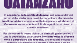 FOTO – La Curva Fiesole al fianco di Catanzaro: raccolta fondi allo stadio