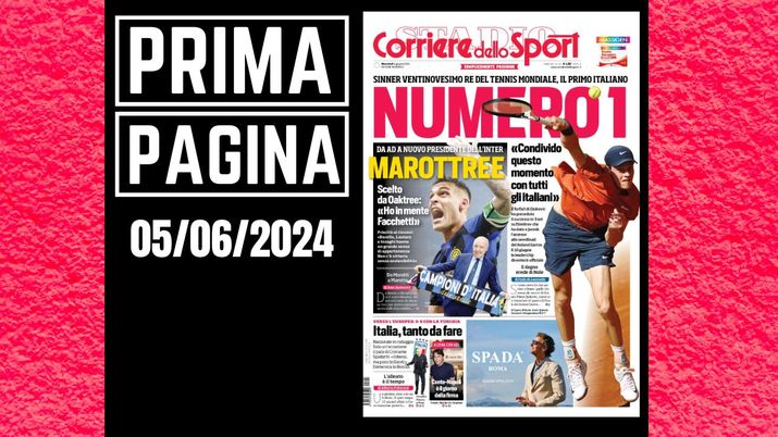 Prima pagina Corriere dello Sport: Milan, Sinner numero uno