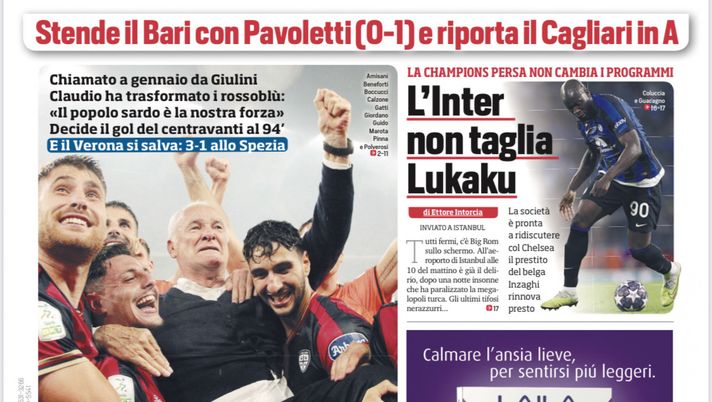 EDICOLA CDS – L’Inter non taglia Lukaku: la Champions persa non cambia i programmi - immagine 1