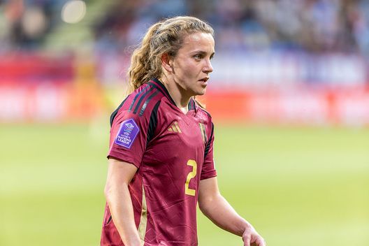 Leuven, Belgio - 30 maggio 2025: Davina Philtjens del Belgio durante la partita di qualificazione all'Europeo contro la Spagna. (Foto di Omar Havana/Getty Images) Belgio-Italia, dove vedere la partita in diretta tv e streaming live- immagine 2