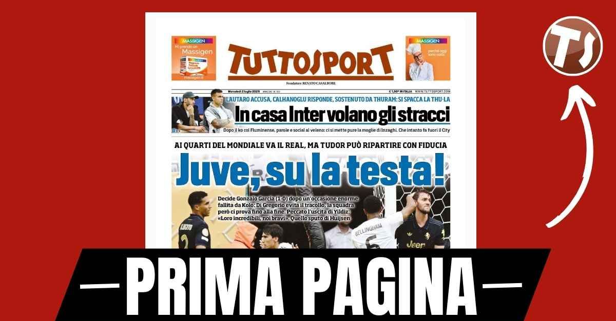 prima pagina tuttosport juve su la testa tudor pu242 ripartire con fiducia