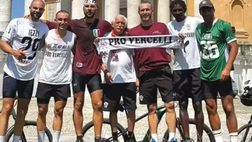 Pro Vercelli, il capitano Comi a Superga per omaggiare il Grande Torino