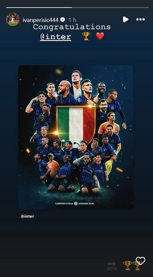 Perisic, complimenti all’Inter per lo Scudetto. E punta già la Coppa Italia…- immagine 2