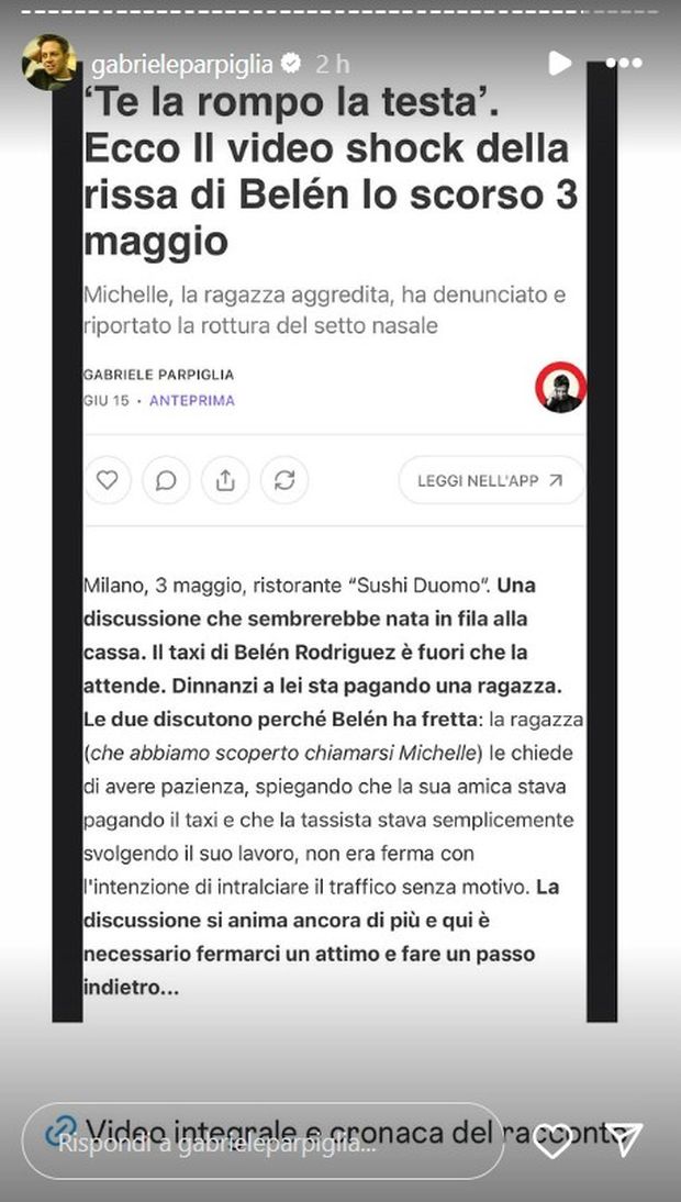 Parpiglia: “Belen, lite al ristorante con una ragazza che ha denunciato”- immagine 2