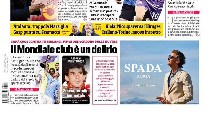 EDICOLA / CdS: Delirio Mondiale per Club. Sarà caos contratti e bilanci - immagine 1