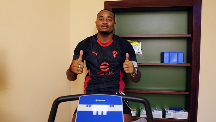 MILAN, ITALY - AUGUST 28: Christopher Nkunku, AC Milan new signing, arrives at the Madonnina Clinic for medical tests on August 28, 2025 in Milan, Italy. (Photo by AC Milan/AC Milan via Getty Images) 3-5-2