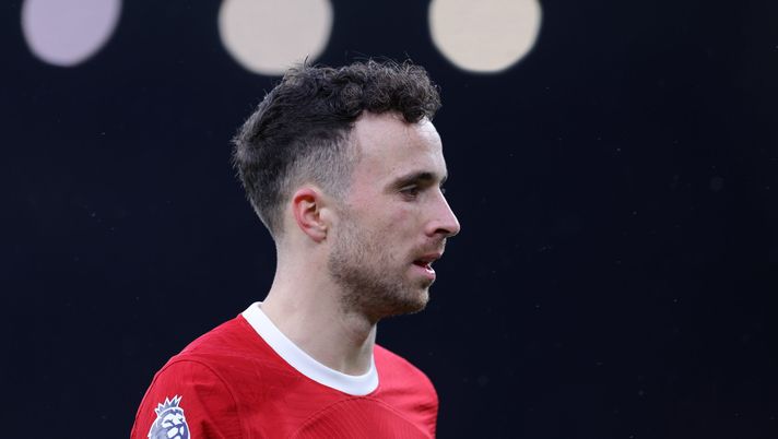 LIVERPOOL, ENGLAND - NOVEMBER 12: Diogo Jota of Liverpool FC during the Premier League match between Liverpool FC and Brentford FC at Anfield on November 12, 2023 in Liverpool, England. (Photo by Alex Livesey/Getty Images) Diogo Jota