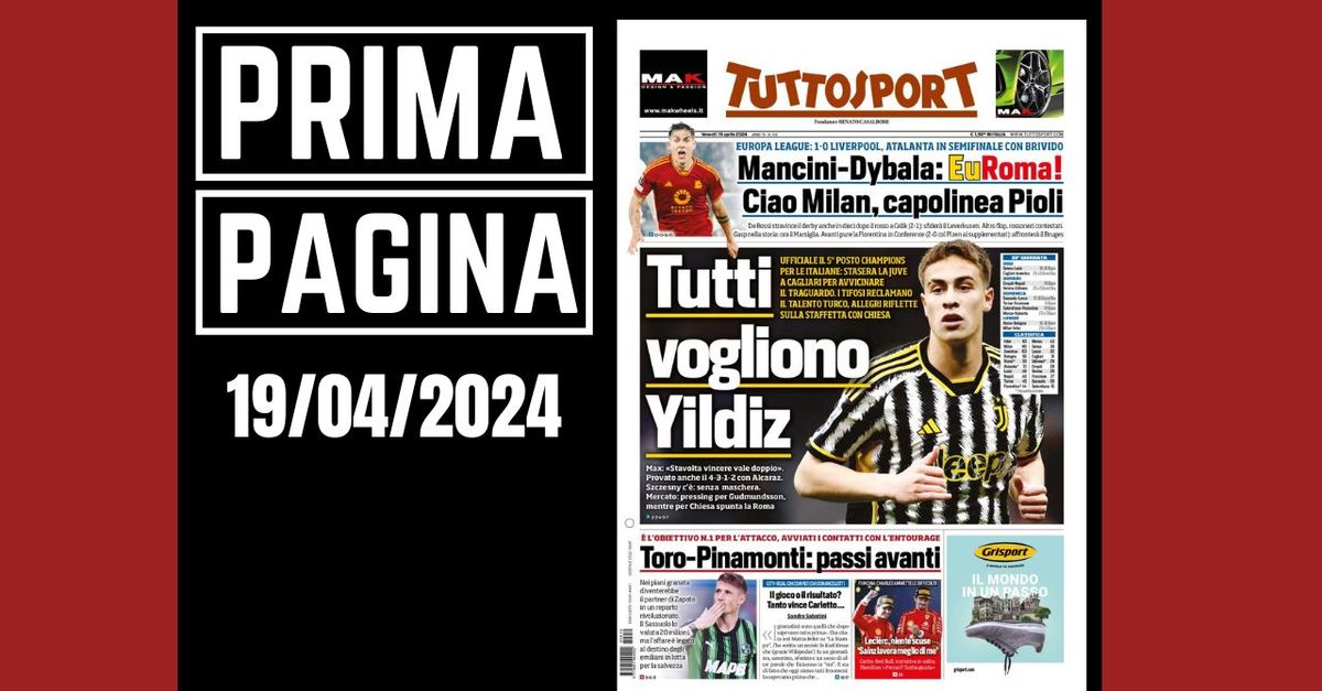Prima pagina Tuttosport: “Juventus, tutti vogliono Yildiz”