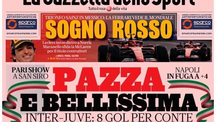 PRIMA PAGINA GAZZETTA DELLO SPORT OGGI: “Inzaghi al rinnovo, ci metto la firma”