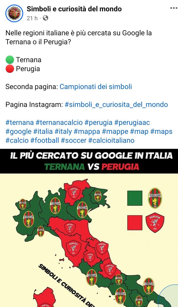 Il derby umbro si sposta su Google: i ternani ai perugini “Cercano più noi di voi…”- immagine 2