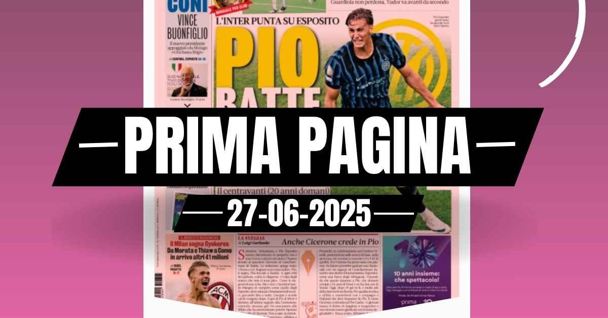 Prima pagina Gazzetta dello Sport: il Milan sogna Gyokeres. Dal Como … Prima pagina Gazzetta dello Sport: il Milan sogna Gyokeres. Dal Como …
