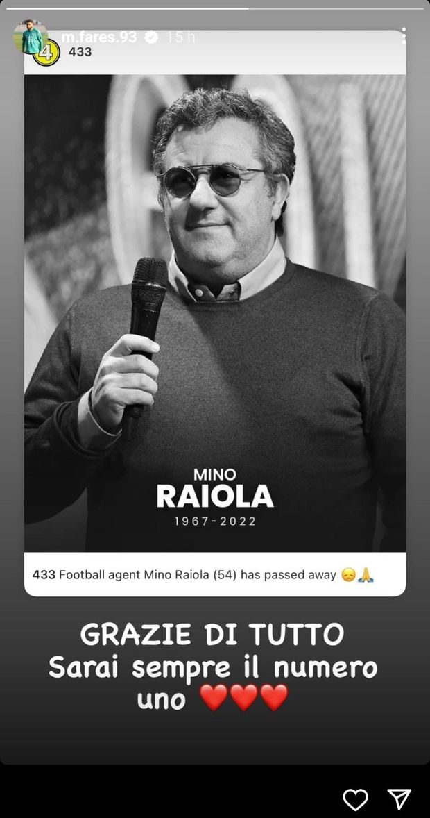 Torino, Fares saluta Raiola sui social: “Sarai sempre il numero uno”- immagine 2