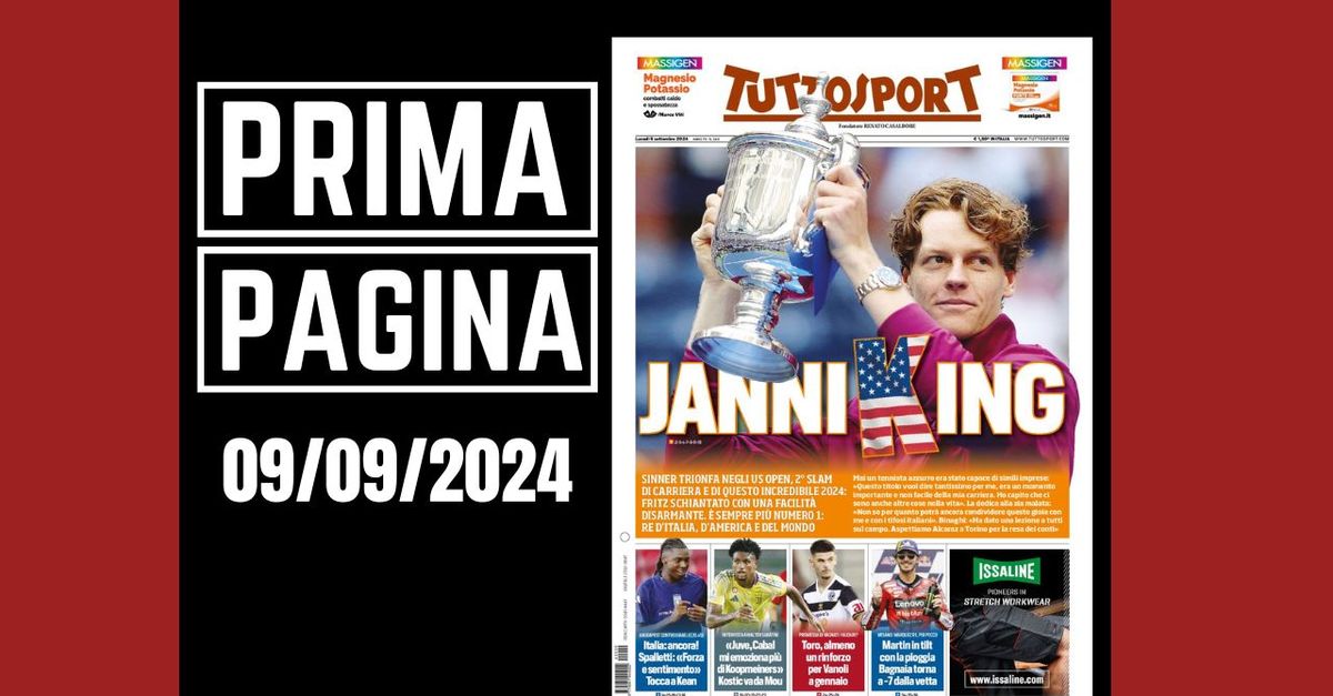 Prima pagina Tuttosport: “Janni King”. Poi anche un po’ di calcio