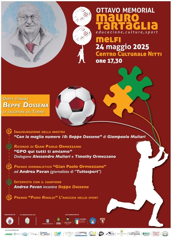 Toro Club Gian Paolo Ormezzano, il Memorial Mauro Tartaglia a Melfi: ospite Dossena- immagine 2