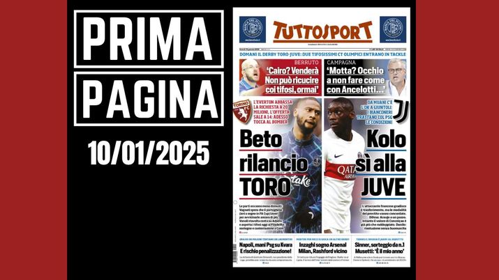Prima pagina Tuttosport: mercato Milan, Rashford vicino