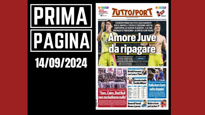 Prima pagina Tuttosport: Milan, brividi Fonseca con Leao e Theo
