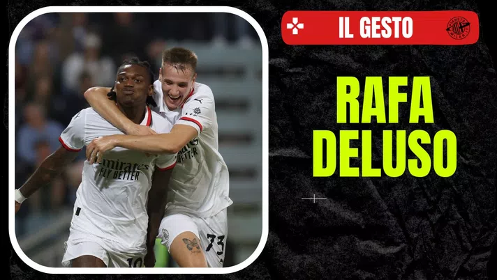 esultanza gol Rafael Leao AC Milan Cagliari-Milan 3-3 Serie A 2024-2025 Camarda