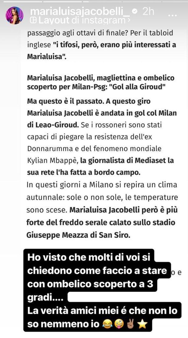Marialuisa Jacobelli risponde all’interrogativo dei fan: “Ombelico scoperto col freddo? Non…”- immagine 3