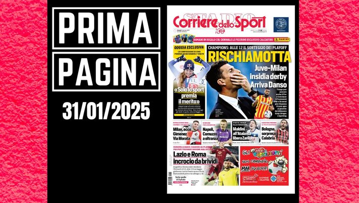 Prima Pagina Corriere dello Sport 31 gennaio