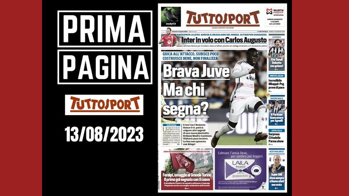Prima pagina Tuttosport: 'Brava Juve, ma chi segna?'