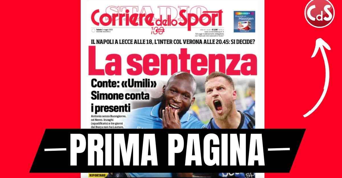 Prima pagina Corriere dello Sport: Pippo Inzaghi re della Serie B Prima pagina Corriere dello Sport: Pippo Inzaghi re della Serie B