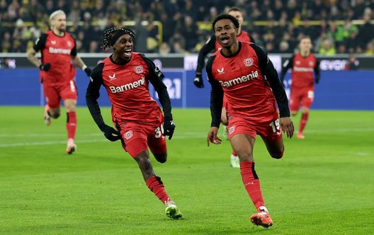 Dortmund, Germania - 10 gennaio 2025: Nathan Tella esulta dopo aver segnato contro il Borussia Dortmund in Bundesliga. (Foto di Lars Baron/Getty Images) Bayer Leverkusen-Borussia Dortmund, i precedenti del big match- immagine 2