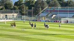 GALLERY Gli azzurri svolgono esercizi sui tiri in porta: Osimhen e Kvara sugli scudi