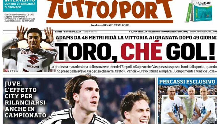 prima pagina tuttosport oggi