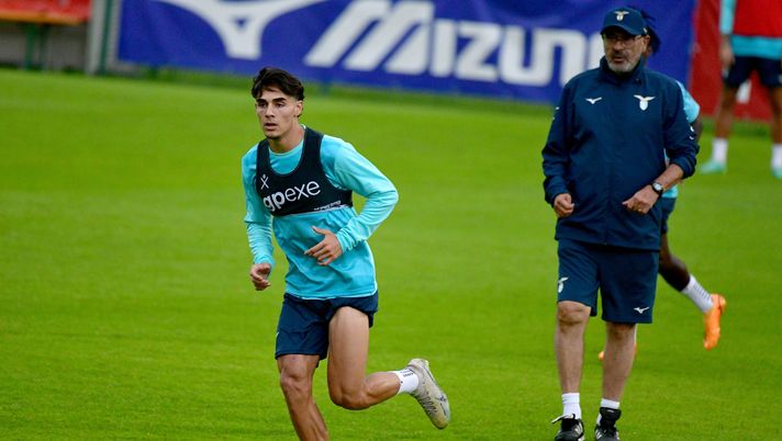 AURONZO DI CADORE, ITALY - JULY 19: Matteo Cancellieri of SS Lazio during the SS Lazio training session day 8 on July 19, 2023 in Auronzo di Cadore, Italy. (Photo by Marco Rosi - SS Lazio/Getty Images) Cancellieri