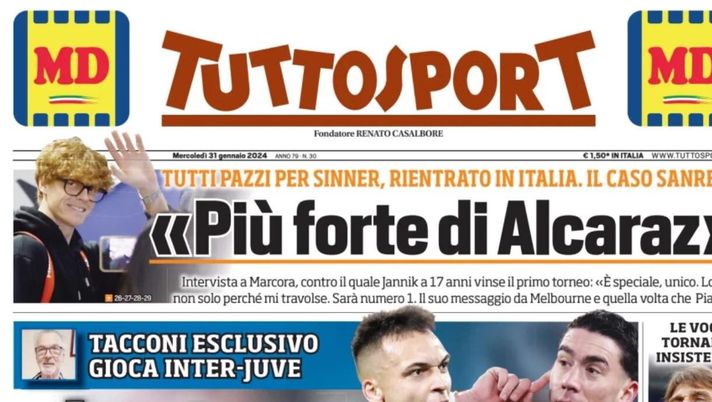 prima pagina tuttosport oggi