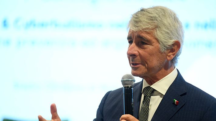 ROME, ITALY - JUNE 03: Minister of Sport Andrea Abodi attends during the 1st SS Lazio conference: bullying and cyberbullying in schools and sports at the Olimpic stadium on June 03, 2025 in Rome, Italy. (Photo by Marco Rosi - SS Lazio/Getty Images)  Milan-Como a Perth, il ministro Abodi: 'Aspetti positivi, ma rispettiamo i tifosi'