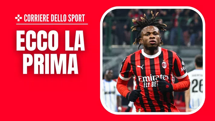 esultanza gol Samuel Chukwueze AC Milan Milan-Sassuolo 6-1 Coppa Italia 2024-2025