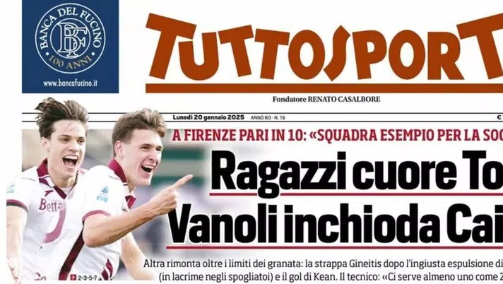 prima pagina tuttosport oggi