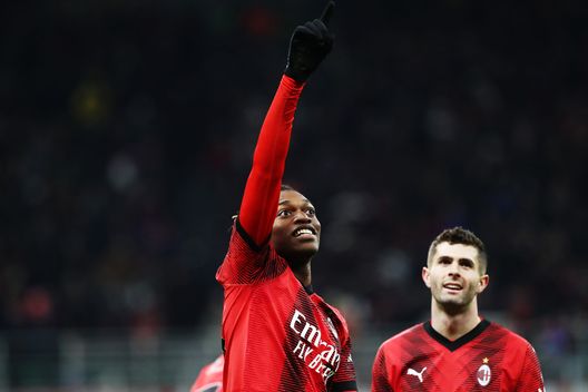 MILAN, ITALY - JANUARY 10: Rafael Leao of AC Milan c1g during the Coppa Italia match between AC Milan and Atalanta BC on January 10, 2024 in Milan, Italy. (Photo by Marco Luzzani/Getty Images)  Milan
