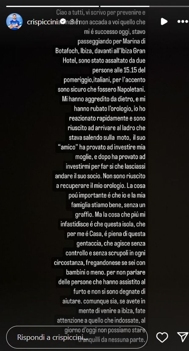 Ex viola – Piccini e il furto a Ibiza: “Hanno provato a investire me e mia moglie”- immagine 2