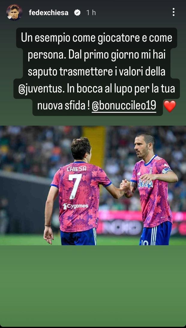 FOTO – Chiesa saluta Bonucci: “Un esempio come giocatore e persona”- immagine 2