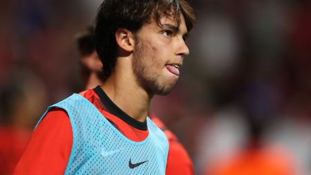 MADRID, SPAIN - AUGUST 18: Joao Felix of Atletico Madrid warms up prior to the Liga match between Club Atletico de Madrid and Getafe CF at Wanda Metropolitano on August 18, 2019 in Madrid, Spain. (Photo by Angel Martinez/Getty Images)