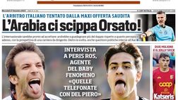 LA PRIMA PAGINA di TUTTOSPORT: “L’Arabia ci scippa Orsato”