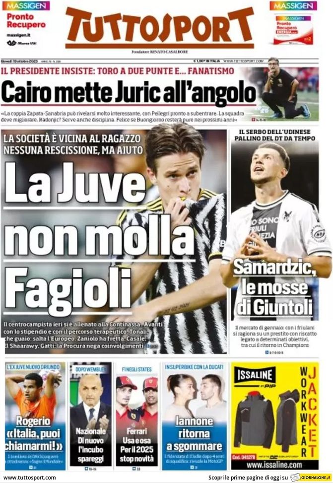 EDICOLA TS – Samardzic, le mosse di Giuntoli: si ragiona per un prestito a gennaio - immagine 1