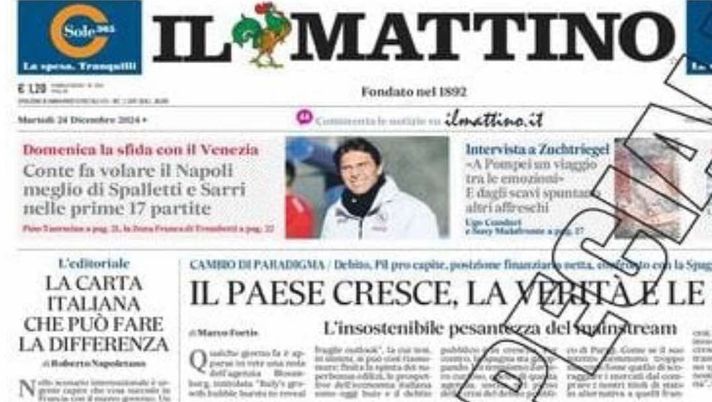 prima pagina il mattino oggi