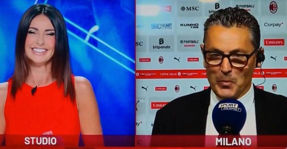 Siparietto tra Landucci (vice allenatore Milan) e Monica Bertini, che si imbarazza: “Usciamo…”
