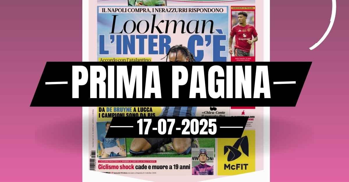 prima pagina gazzetta dello sport lookman l8217inter c8217232